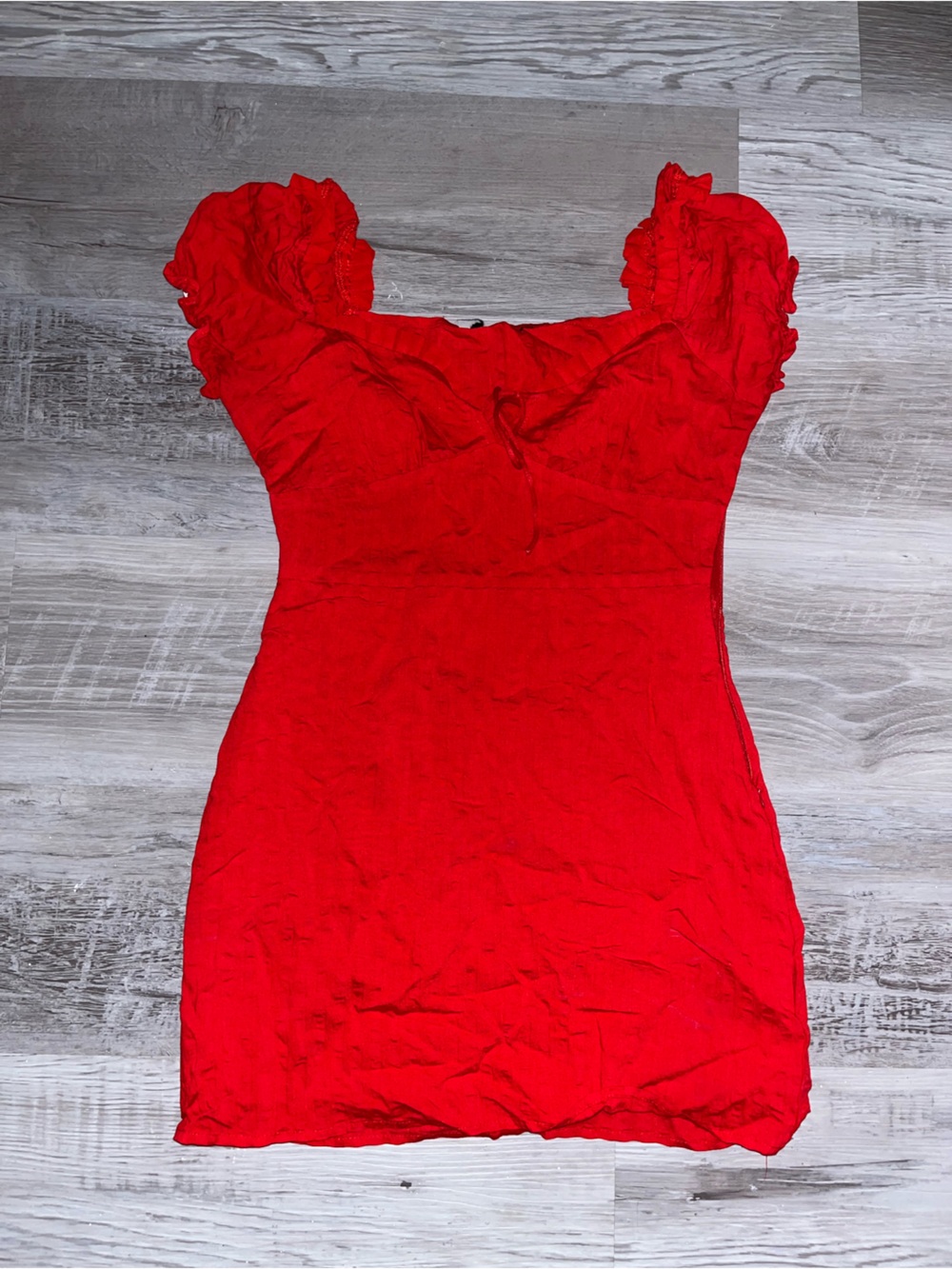 Red Ruffled Mini  (Double lined) - Picture 2 of 5